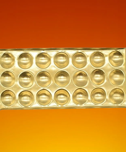 Rectangle Design Brass Ghee Diya Holder-220gm