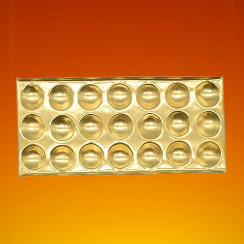 Rectangle Design Brass Ghee Diya Holder-220gm