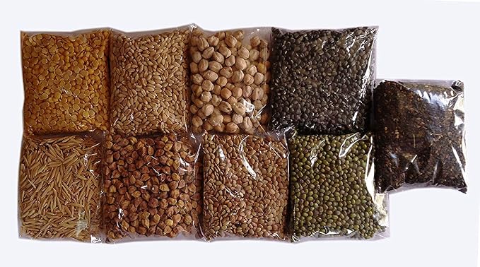 navadhanyalu / Navadhanyam Set  for Pooja – 9 Grains Pack for Navagrahas (450 g- 50g each)