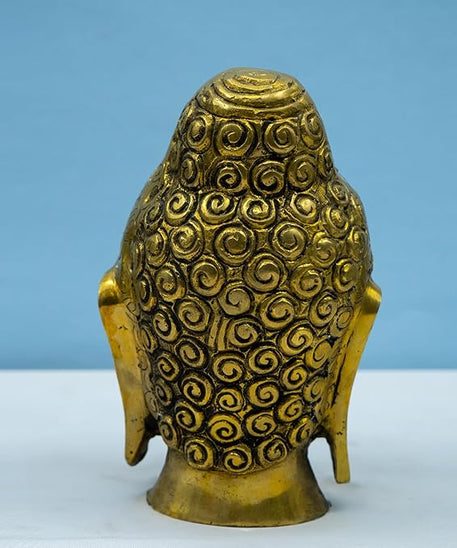 Brass Face Buddha Head Spritual Showpiece