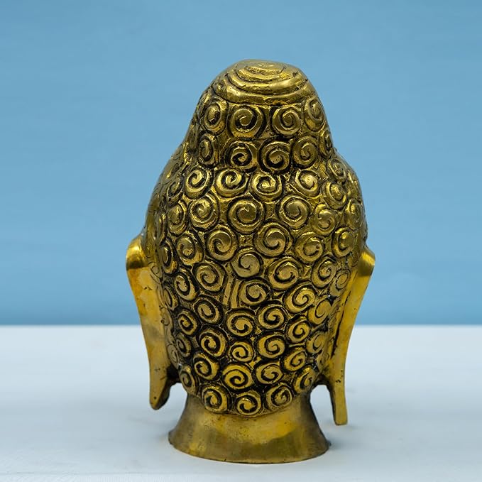 Brass Face Buddha Head Spritual Showpiece