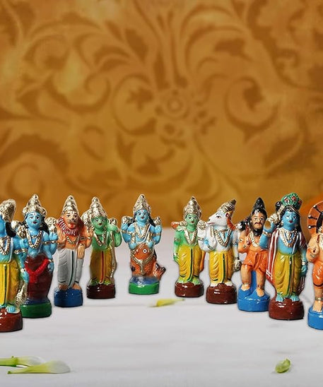 Dashavataram Golu Dolls Set OF 10-(6 inch HEIGHT)