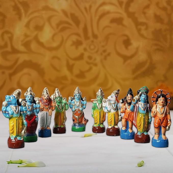 Dashavataram Golu Dolls Set OF 10-(6 inch HEIGHT)