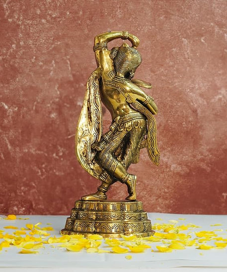 Brass Apsara Idol - Lady Statues- Decorative Sculptures -Artistically Carved Lady Satue - (14 inch Height)
