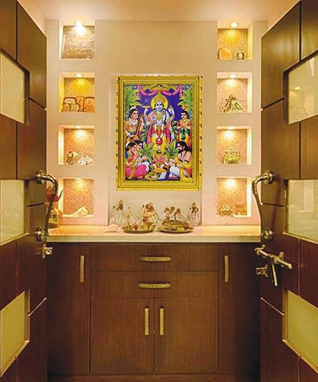 Satyanarayana Small Photo Frame Blue Background