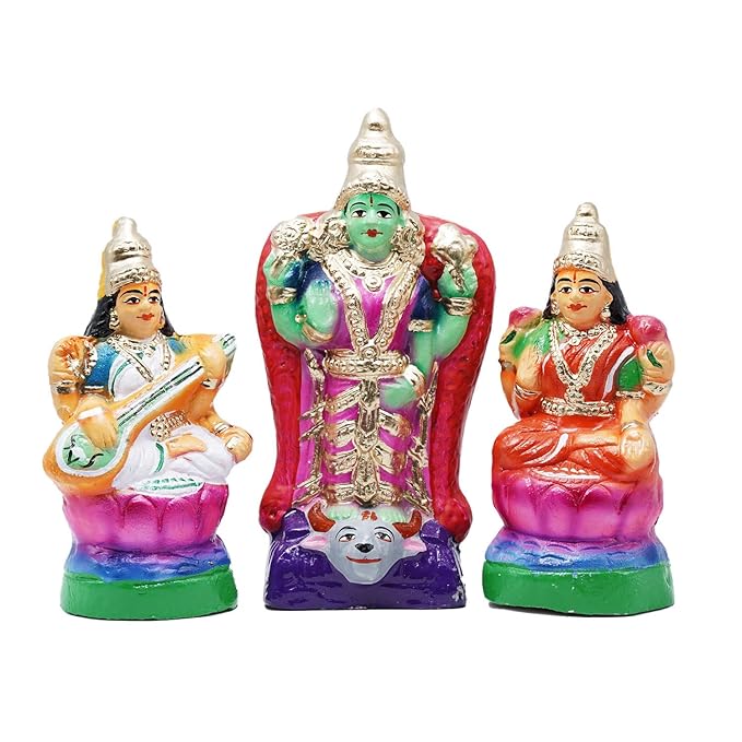 Lakshmi Parvati Saraswati Idols Golu Dolls Set of 3