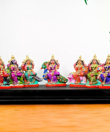 Sapthamathagal Amman Clay Golu Dolls Set of 7Pcs