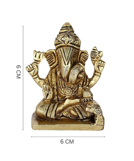 Sitting Brass Ganesha Idol
