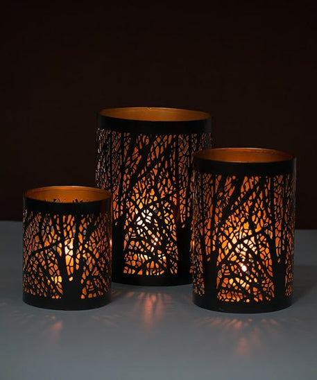 Metal Tea Light Candle Holders (Set of 3)