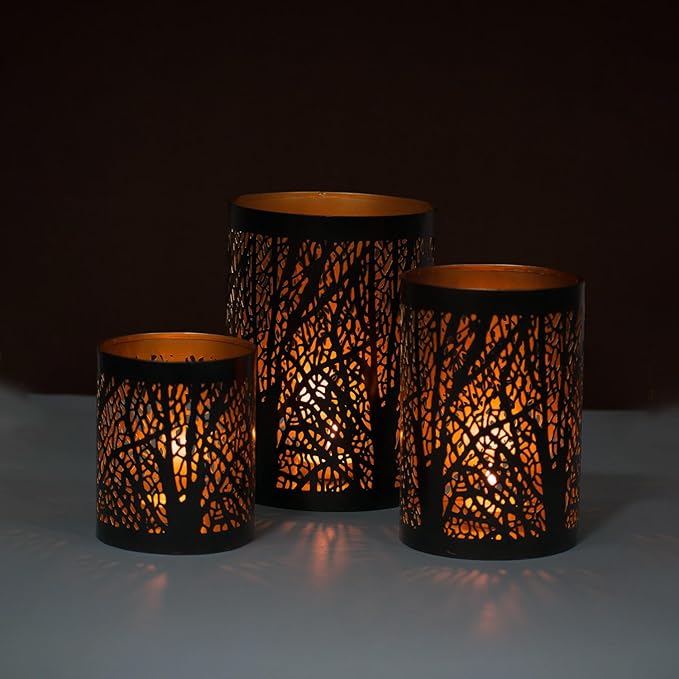 Metal Tea Light Candle Holders (Set of 3)
