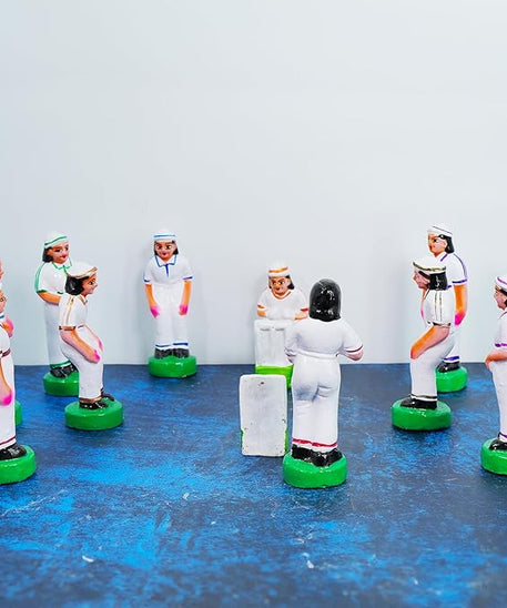 Handmade Clay Cricket Set Golu Dolls for Navrathri