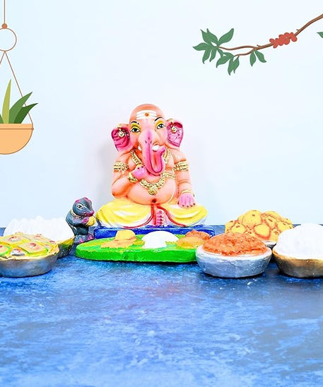 Bhojana Ganapati Kolu Bommai handmade Clay for Navrathri