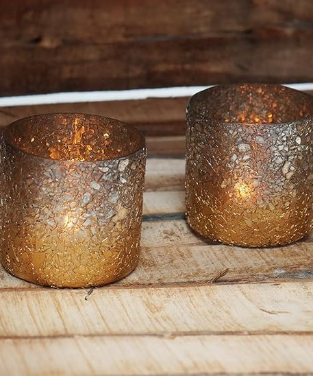 Gold Mercury Votive Tealight Candle Holders for Diwali Christmas