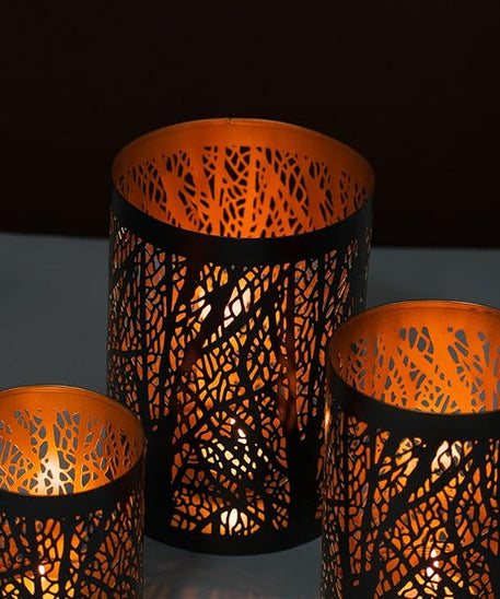 Metal Tea Light Candle Holders (Set of 3)