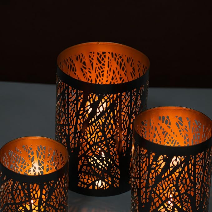 Metal Tea Light Candle Holders (Set of 3)