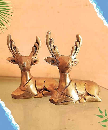 Twin Brass Deer for Vastu