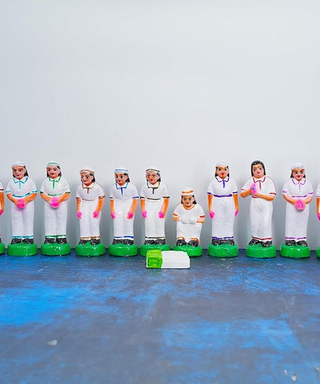 Handmade Clay Cricket Set Golu Dolls for Navrathri