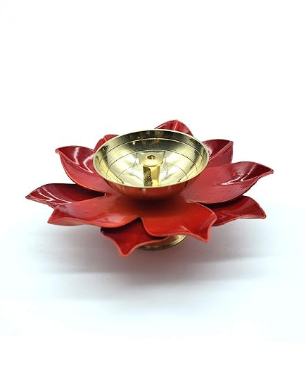 Beautiful Red Lotus Diya