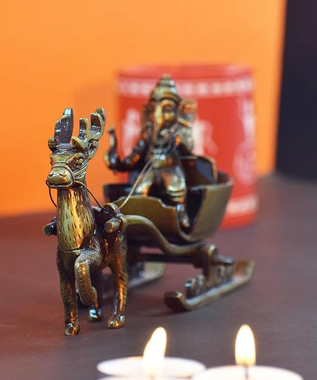 Brass Lord Ganesha Savari Antique Showpiece