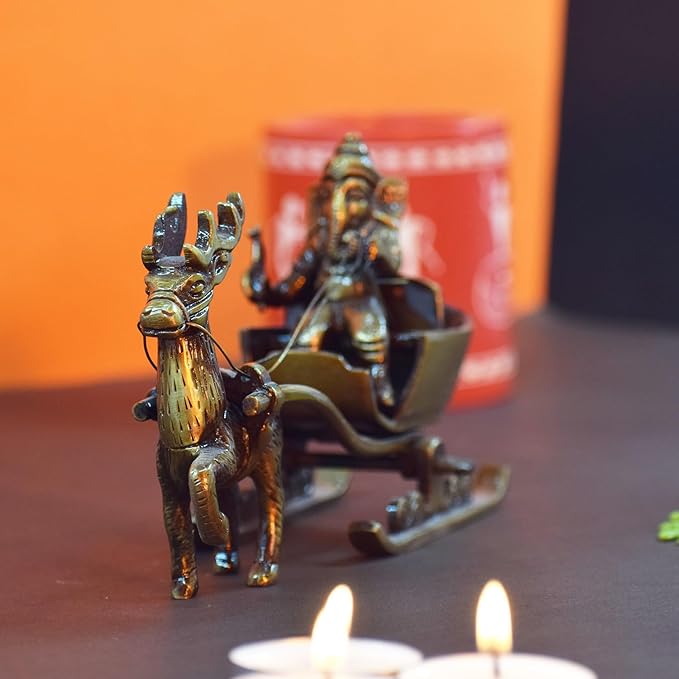 Brass Lord Ganesha Savari Antique Showpiece