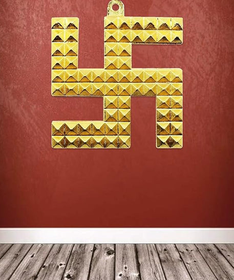 Brass Swastik Pyramid Wall Hanging