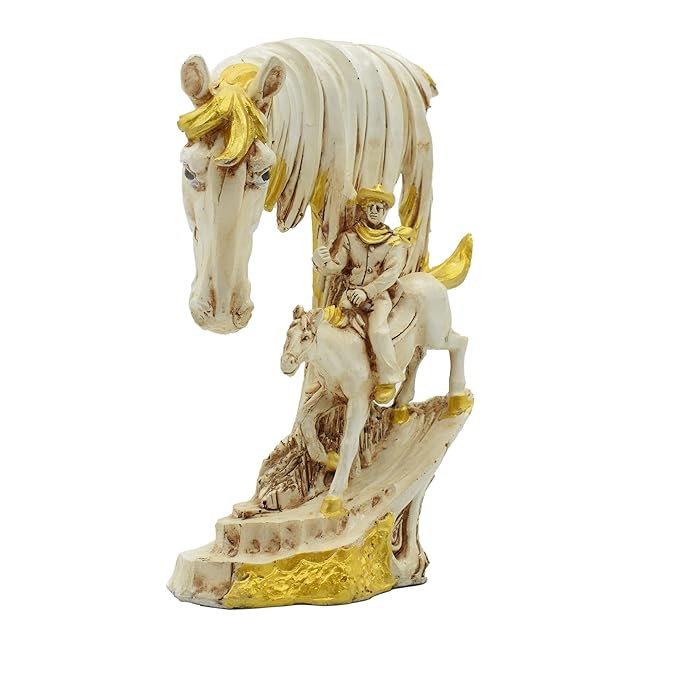 Man Riding Horse Sculpture Home Decor