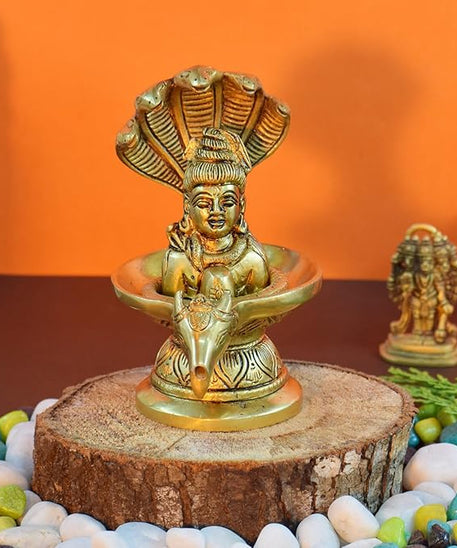 Shivalinga Abhishekam Set Brass Sculpture of Shiva with Nandi