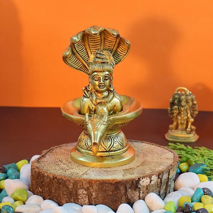 Shivalinga Abhishekam Set Brass Sculpture of Shiva with Nandi