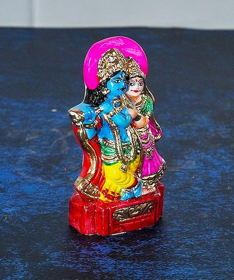 Radha Krishna Dussehra Dolls - 10 cm Handmade Figurine