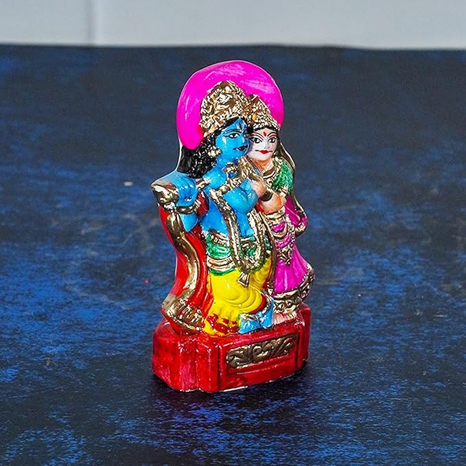 Radha Krishna Dussehra Dolls - 10 cm Handmade Figurine