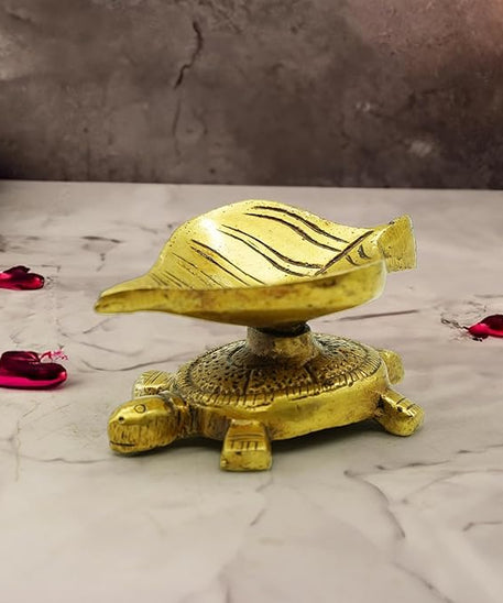 Brass Turtle Leaf Diya