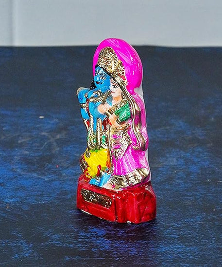 Radha Krishna Dussehra Dolls - 10 cm Handmade Figurine