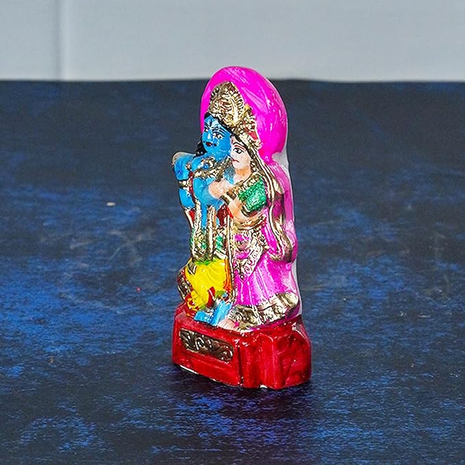 Radha Krishna Dussehra Dolls - 10 cm Handmade Figurine