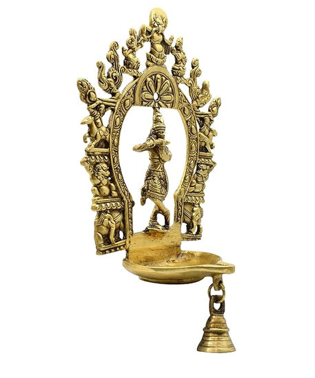 Krishna Wall Hanging Diya with Bell