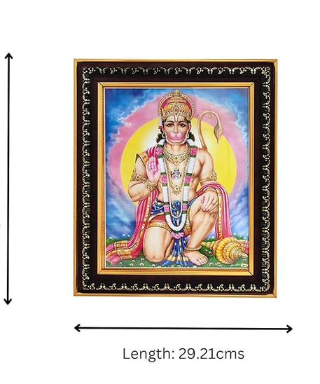 Wall Hanging Hanumanji Photo Frame Sitting Posture