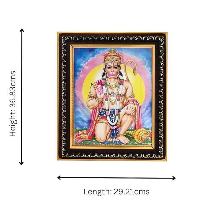 Wall Hanging Hanumanji Photo Frame Sitting Posture