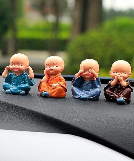 Set of 4 Buddha Monks Statues Figurines Showpiece