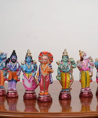 Dashavataram Golu Dolls Set OF 10-(6 inch HEIGHT)