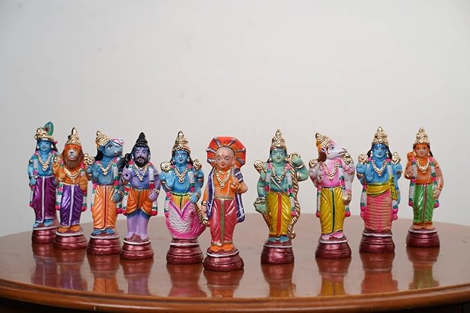 Dashavataram Golu Dolls Set OF 10-(6 inch HEIGHT)
