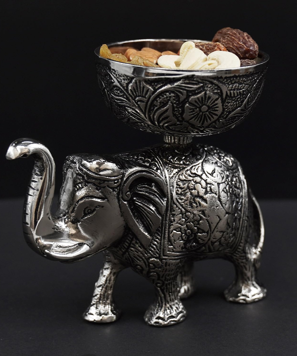 Metal Elephant Dry Fruit Bowl