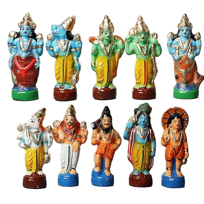 Dashavataram Golu Dolls Set OF 10-(6 inch HEIGHT)