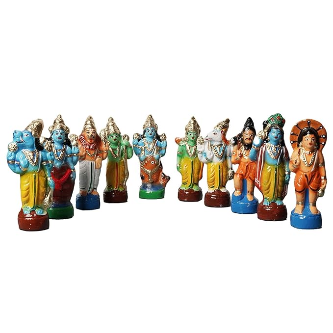 Dashavataram Golu Dolls Set OF 10-(6 inch HEIGHT)