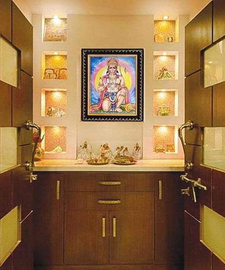 Wall Hanging Hanumanji Photo Frame Sitting Posture