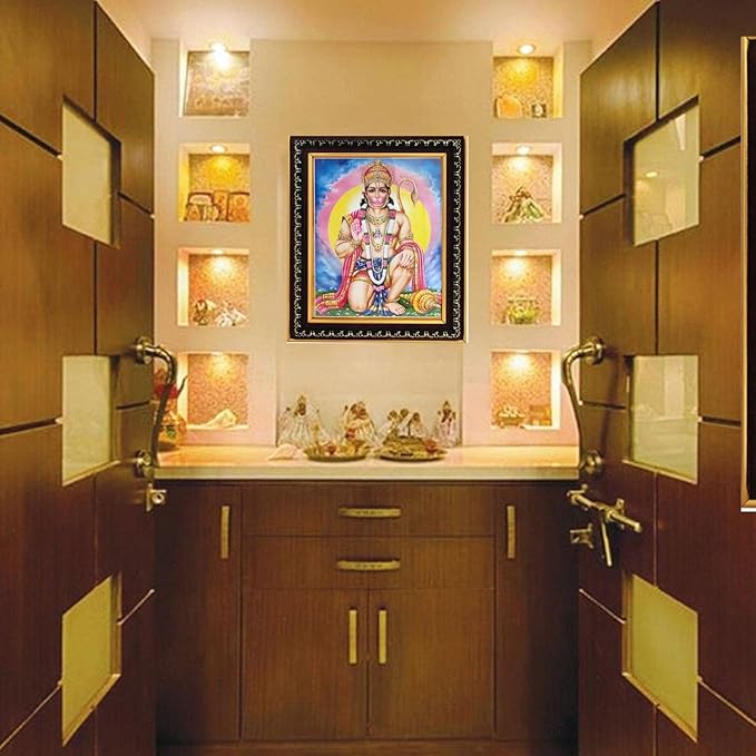 Wall Hanging Hanumanji Photo Frame Sitting Posture