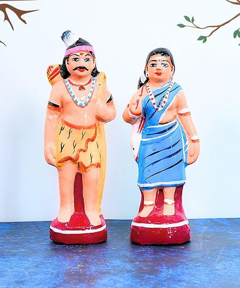 Kuravan-Kurathi Golu Dolls Set of 2Pcs | Handcrafted Navaratri Kolu Showpiece