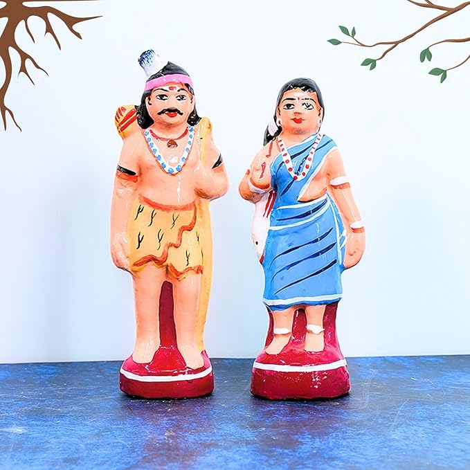 Kuravan-Kurathi Golu Dolls Set of 2Pcs | Handcrafted Navaratri Kolu Showpiece