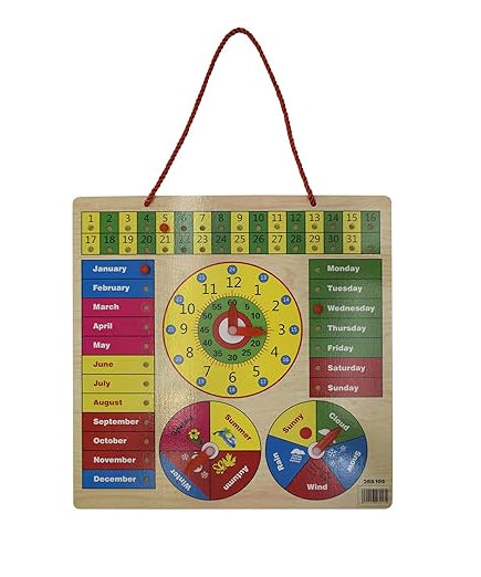All in One Learning Educational Stand Clock, Calendar, Weather for Kids
