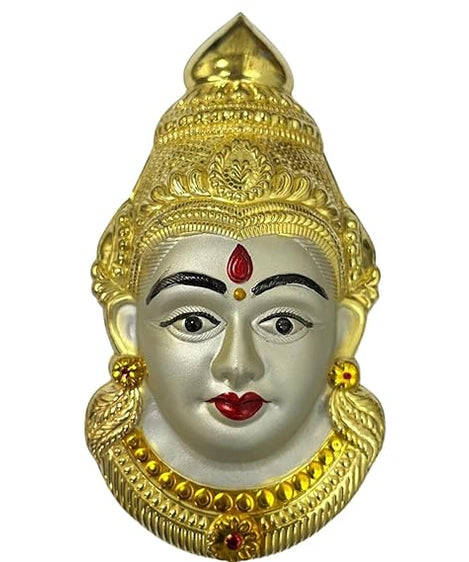 Decorative Varalakshmi Face Silver Ammavari Face 6.5 inches