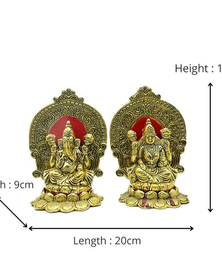 Metal Lakshmi Ganesh Murti  Idol for Home Puja