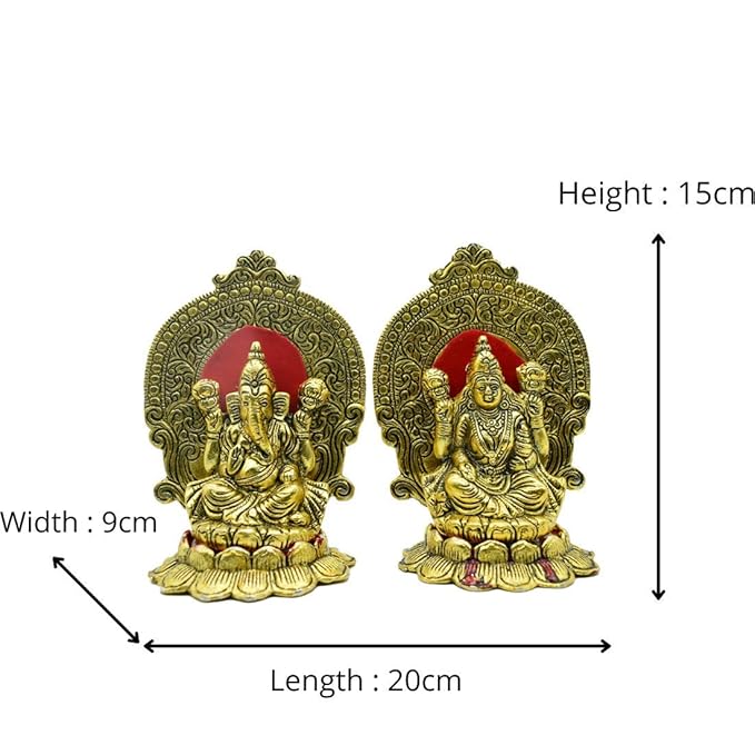 Metal Lakshmi Ganesh Murti  Idol for Home Puja